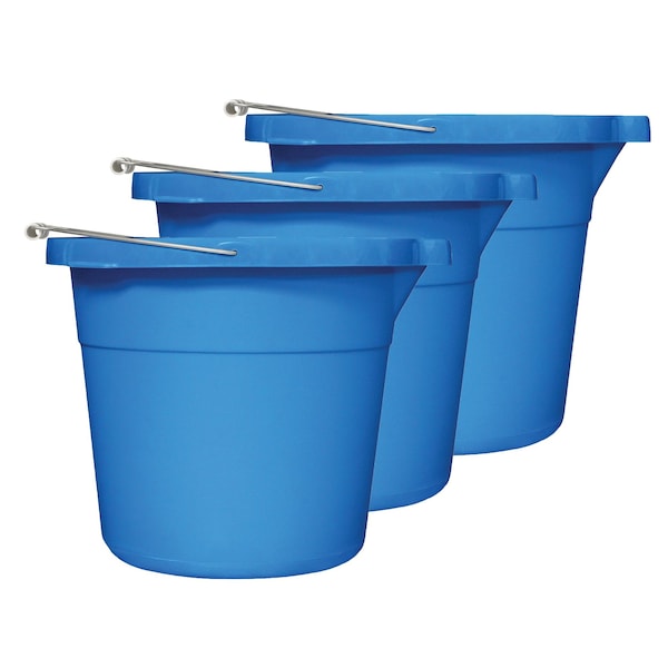 Multi-Purpose Bucket, Blue, 12 Quart, 3PK